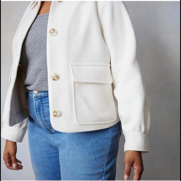 NWT LC Lauren Conrad Cream Plus Size Shacket Size 4X - Picture 2 of 14